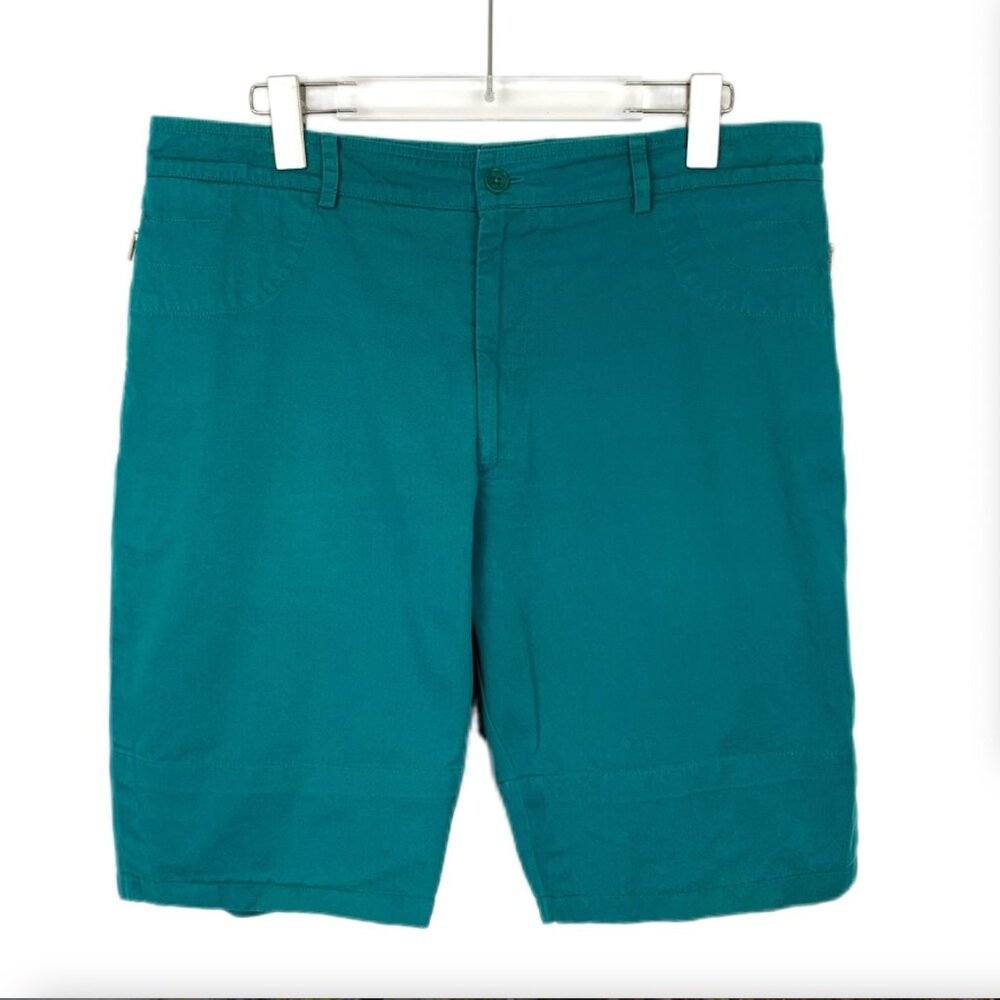 017284 Hermes Green cotton casual shorts Size 44 XS Slightly white